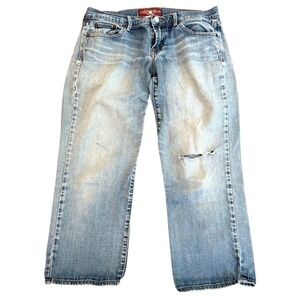 Lucky Brand Sweet N Crop Jeans Distressed‎ Denim Cropped Light Wash 6/28 Boho